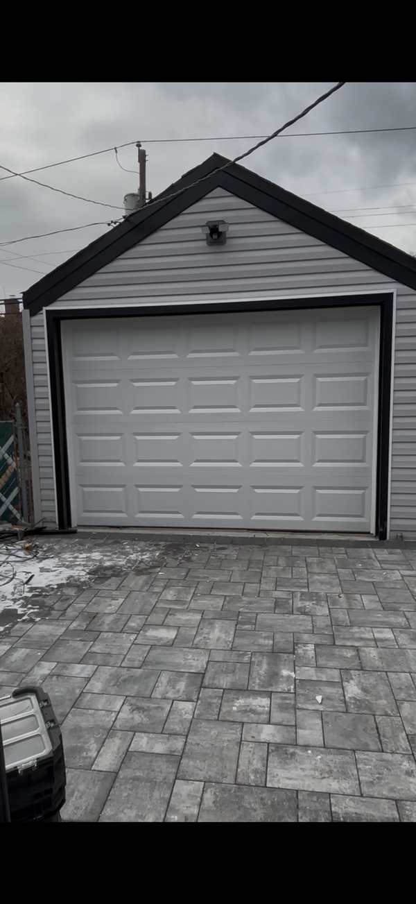 White short garage door installation